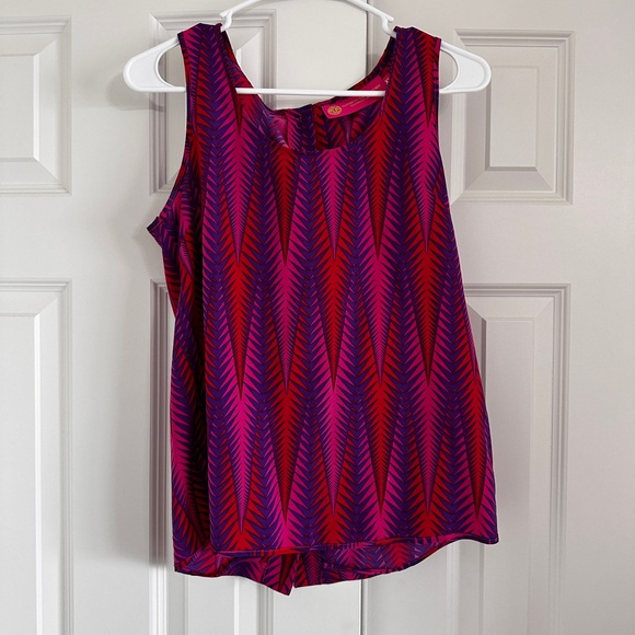 Macbeth Collection by Margaret Josephs Vibrant Purple and Red Tank Top - Picture 1 of 4